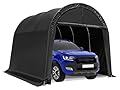 MELLCOM Carport 10 x15 FT Heavy Duty, Portable Garage with All-Steel Metal Frame and Round Style Roof, Anti-Snow Car Canopy Outdoor Storage Shelter for Car, Truck, Boat