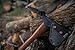 Barebones Pulaski Axe - 1055 High Carbon Steel Splitting Axe Blade - Wood Splitter with Canvas Sheath - Chopping Axe for Rooting and Trenching