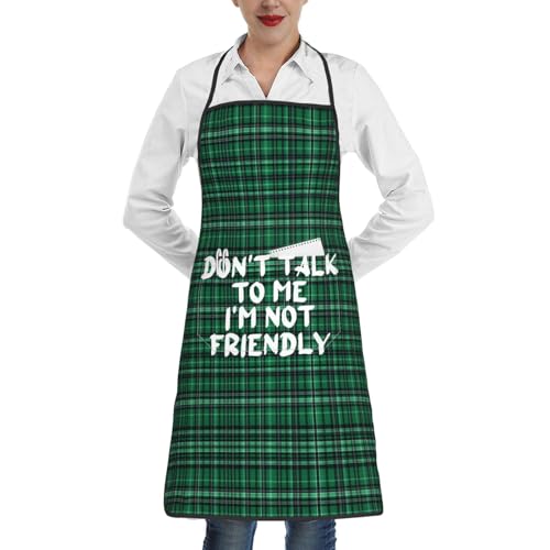 nopicsn Don't Talk to Me I'm Not Friendly Apron for cooking with Pockets Women Men Kitchen Chef Funny Aprons