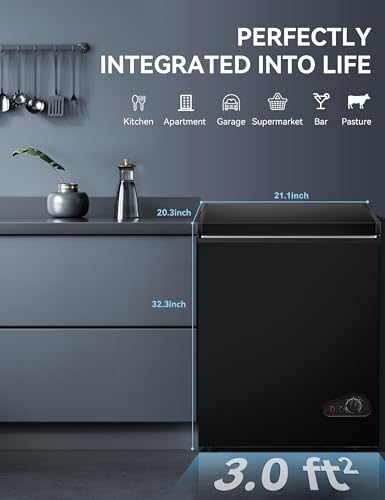 image for BODACIOUS 7.0 Cu Ft Chest Freezer - Energy Saving Quiet Top Open Door 