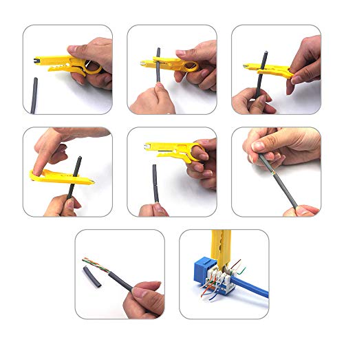 VCE G602 LSA Auflegewerkzeug, Lsa Plus Auflegewerkzeug, Anlegewerkzeug Krone, Auflegewerkzeug Netzwerk für Netzwerkdosen, Patchfelder, Auf und Unterputzdosen, Verlegekabel mit Drahtschneider (Grau)