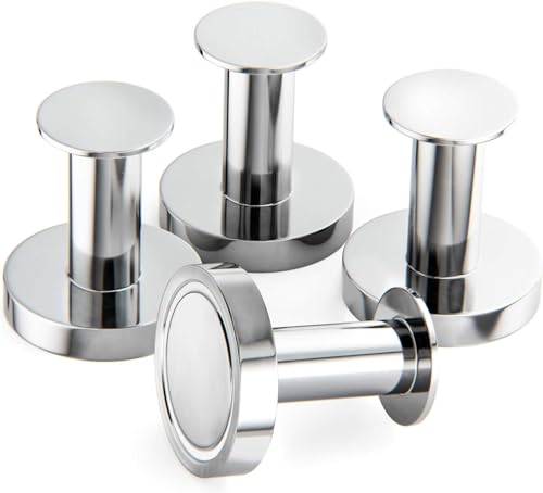 logei Crochet Aimanté Puissant 40 KG(88 Lbs) Porte Manteau pour Porte, 4 Crochets Muraux Argentés, Aimants pour Réfrigérateur de Type Pin pour Les...