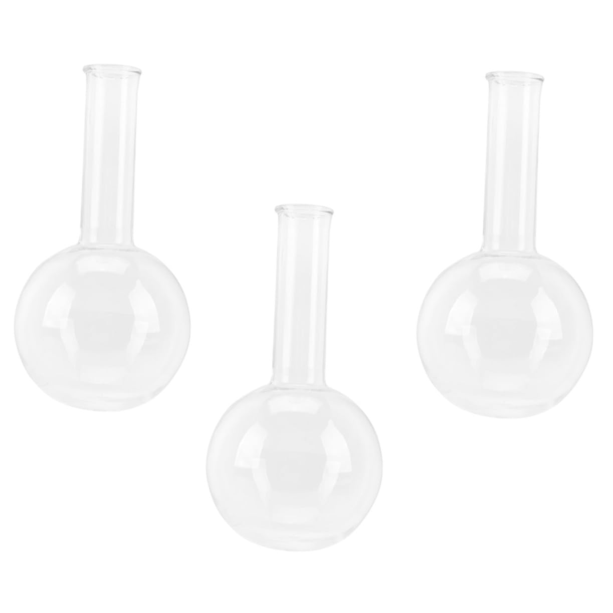 3 Stück-pack Transparenter Wissenschaftskolben aus Glas mit 250 Ml Volumen Flachem Boden und Gleichmäßiger Erwärmung für Labor und Wissenschaftliche Experimente