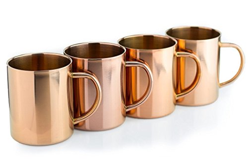 TeiKis (4 Pack 16 Oz Moscow Mule Copper Mugs