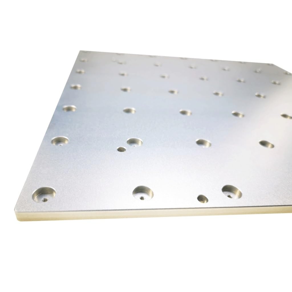 Piastra riscaldante in alluminio anodizzato, 310x310x8mm | For stampante 2.4 R2, carrello 'asse Z con vite T8 liscia(310x310x8mm)
