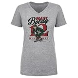500 LEVEL Matt Boldy Women's V-Neck T-Shirt - Matt Boldy Minnesota Classic (Heather Gray, Large)