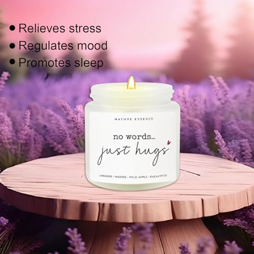 Thinking of You Gifts Sympathy Gift, No Words Just Hugs Sympathy Candle, Lavender Scented Memorial Candles, Condolence, Grief & Bereavement Gift for Women Men - Image 3