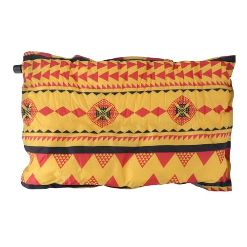 Natudeco Inflatable Pillow PVC Air Pillow Portable Blow Up Pillow Automatic Air Pillow with 2 Repair Patches for Backpacking Travel Camping Outdoor (Yellow)