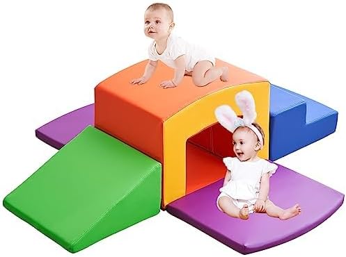 linor Bloques de escalada de espuma para niños pequeños, 5 piezas de juguetes de escalada para niños pequeños de 1 a 3 años, juego de espuma para