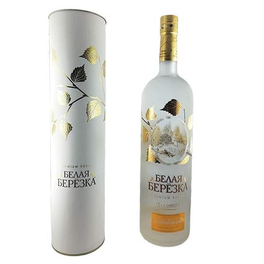 Vodka White Birch Gold Geschenkset 1L russischer Premium Wodka mit Birkensaft