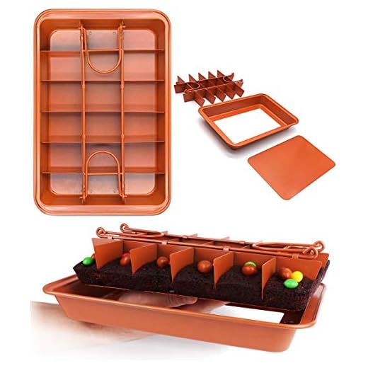Brownie Pan with Dividers Baking Tray All Edges-Only - Bite Size Baking Steel Corner Brownies Pan with Cutter, Makes 18 Pre-cut Brownies Perfect All at Once