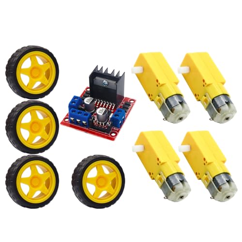 Image of Electronic Spices Combo of L298N Motor Drive Controller Kit | Includes BO Motor | BO Wheel (9 Items)