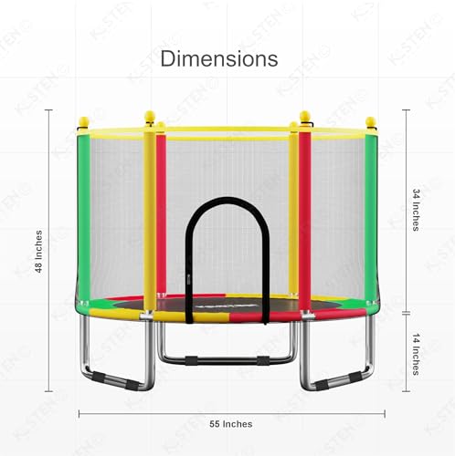 KOSTEN SPORTS 55 Inch Kids Trampoline with Safety Net - Image 8
