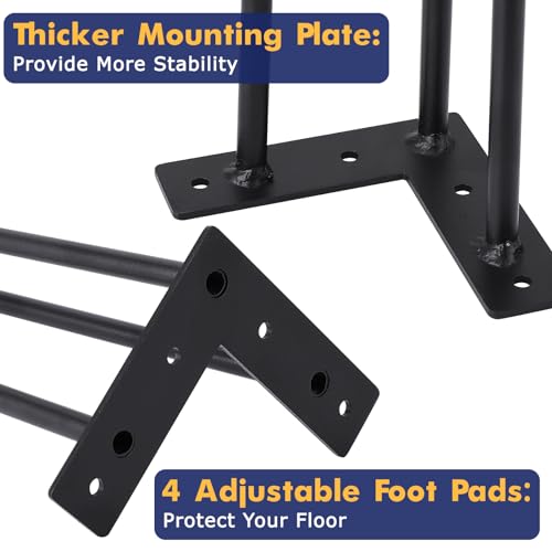 GarveeTech Hairpin Furniture Legs - 34 in Metal Table Legs, Rubber Floor Protectors, for Nightstand, Coffee Table, Desk Black, 4PCS Set - image 2