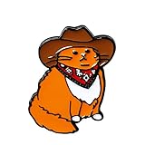 ROSTIVO Enamel Pins for Backpacks Orange Cat Lapel Brooches Pin for Men Women Boys and Girls Novelty Pins for Bags Jackets Hats