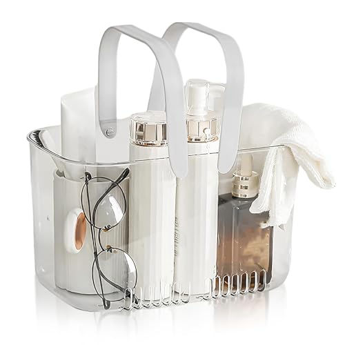 Cestas De Ducha Transparentes Con Asas, Cesta De Plástico Para Ducha Para Baño, Diseño Hueco, Portátil, Organizador De Almacenamiento De Gran Capacidad, Organizador De Artículos De Tocador Transparent