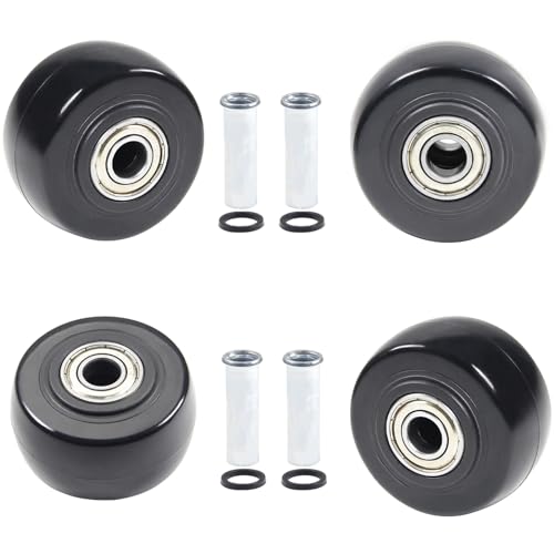 Image of 2.5 inch x 1.25 inch 4Pcs Push Cart Wider Wheels PU Caster Wheels Just Wheel