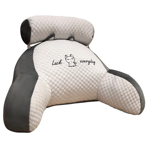 Chpbolly Reading Pillow for Kid Or Adult Large Back Pillow for Sitting Up in Bed Detachable Neck Roll with Arms Large Bed Rest Pillow Back Pillow for Sitting in Bed Watching TV Reading