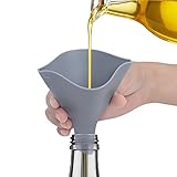 Tinkeep Fan-Shaped Silicone Funnel for Filling Bottles Collapsible Funnel for Kitchen Foldable...