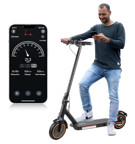 Electric Scooter, 500W Motor Escooter 19MPH Top Speed, with Acc Cruise Control&Dual Braking System E Scooter for Adults (Black)