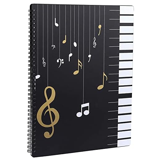 Archivador de partituras A4, carpetas con 20 bolsillos, clef escribible, bolsa porta documentos musicales