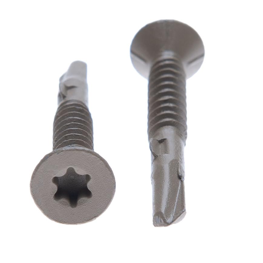 6.3 mm Metal Screws Self Tapping Torx Flat Head Self Drilling Screws (Pack of 200) Outdoor Use with Anti Corrosion Protection C4 for Metal Sheets/Roofing Windows Fastening DIN7504 P (6.3mm x 60mm) - Image 3