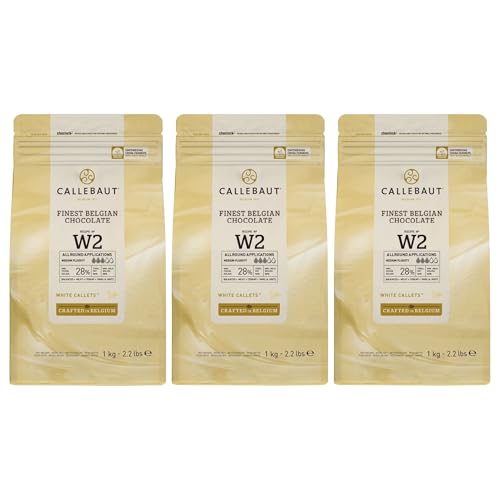 Callebaut W2 pepitas de Chocolate Blanco (callets) - Lote de 3 x 1kg