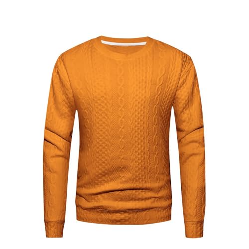 Men's Loose Casual Sweater Long Sleeve Pullover Crew Neck Jacquard Vintage Knit Sweater2