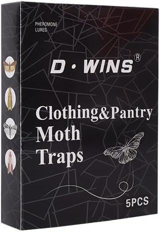 Nillkin 5 PCS Pantry Moth Traps with Pheromones, Safety Non-Toxic Moth Pheromone Indoor & Get Rid of Moths in House, Efficient Sticky Glue Meal Moth Trap for Food Cupboard Kitchen Home
