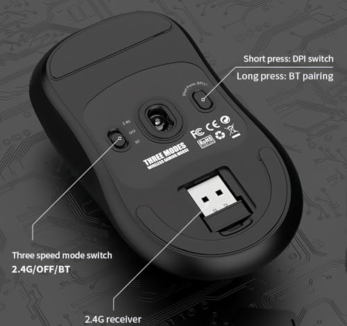 Souris de jeu sans fil capteur PAW-3311 12000 DPI rechargeable légère 2.4G