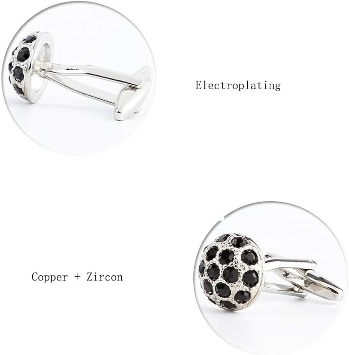Copper Round Hemispherical Cufflinks with Colorful Rhinestones Accessories Cufflinks