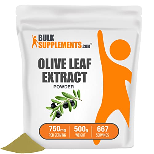 Bulksupplements.com Olive Leaf Extract Powder - Herbal Supplement Powder, Antioxidants Source - Gluten Free - 750Mg Per Serving, 667 Servings (500 Grams - 1.1 Lbs) #TOP23