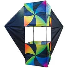 in The Breeze 3369 Aurora Winged Double Box Kite Easy-Flying, Single-Line Colorful Kite with Two Winged Sides; Kite Line Included