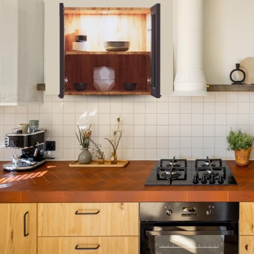 Image of SPECIALITY PANELS Multipurpose Cabinet with Modern Elegance Tinted Glass Wall Cabinet, Space Organizer for Office /Kitchen in (Cochwood Dark, 2 Glass Shutter)