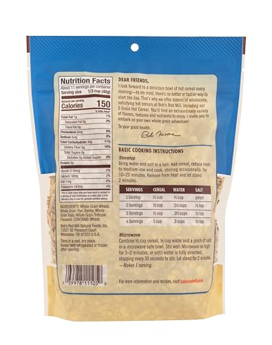 Image of Bob's Red Mill 5 Grain Hot Cereal, 16oz (4 Pack)