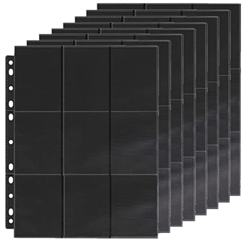 KAHEIGN 36 Piezas Fundas para Cartas Coleccionables, 648 Bolsillos Páginas de Funda de Tarjeta de Doble Cara Hojas de Carpeta de Plástico de 11 Agujeros Protectores Transparentes para Tarjeta de Juego
