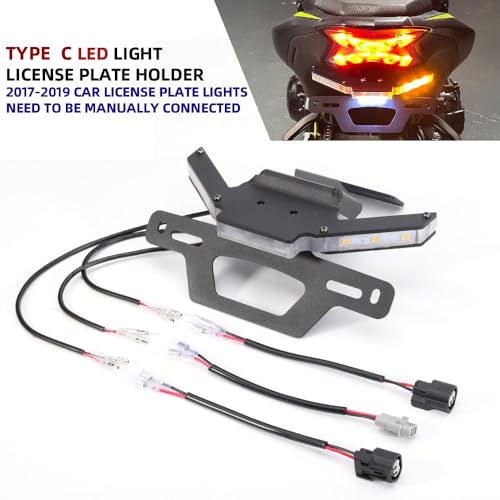 Support plaque d'immatriculation Kawasaki ZR900 en alliage robuste avec LED Type C