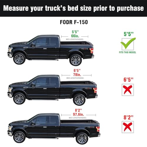 Image of Tutel Low Profile Hard Shell Flip-Up Truck Bed Tonneau Cover|Fits 2015-2026 Ford F-150 5'5 inch Bed (66 inch) - TTLTMLPFU016