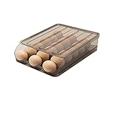 IFSIDIVOE Egg Holder for Refrigerator,Kitchen Plastic Transparent Egg Tray,18 Eggs Holder with...