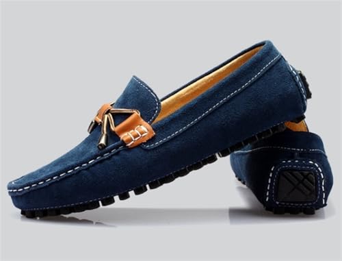 Men's Casual Hand-Sewn Suede Penny Loafers Slip-On Leather Shoes Comfortable Round Toe Lightweight Dress Shoes for Outdoor Walking Driving3