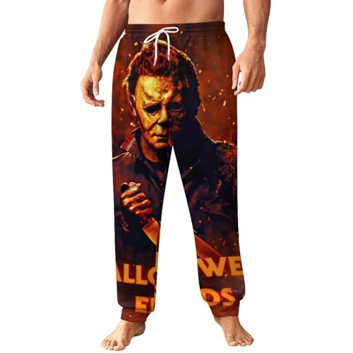 Men's Pants Halloween Michael Myers Lightweight Lounge Casual Pants with Pockets Sweat Pants for Men