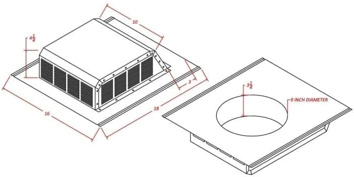 Heavy Duty Slant Back Roof Vent (50 Sq. in. NFA) (Black)