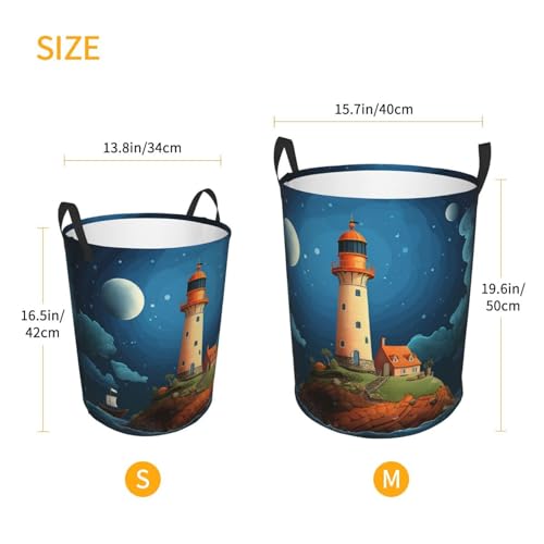 Panier à linge baleine et phare taille M pliable et autoportant - 6