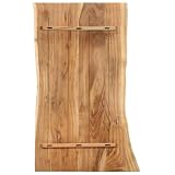 QJBSAVVA Piano Tavolo Legno Massello Acacia Bordo Vivo 100x(50-60) x2,5 cm