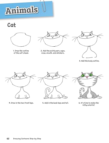 Image of Drawing Cartoons Step-by-Step: 200 Lessons for Drawing Cartoons, Comics, and Graphic Novels Like a Pro (Design Originals) Beginner-Friendly Tutorials from Expert Cartoonist Jerry King