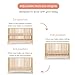 dadada Baby LaLa 3-in-1 Convertible Crib - Wood Crib Converts into Toddler Bed & Daybed - Greenguard Gold Certified, Made in Italy - 3 Adjustable Mattress Heights - Solid Beechwood (Natural)