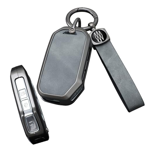 Étui de clé en cuir pour Kia Forte et Telluride, protection haut de gamme couleur gris 3 boutons