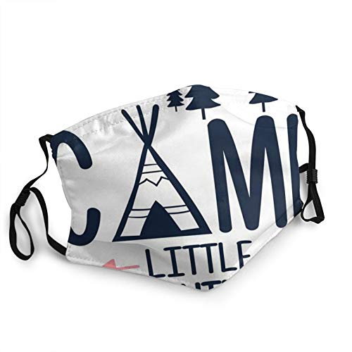 Boy Camp Slogan Bear Kid Tee Adventure Baby Mountain Reusable Face Mask Neck Gaiter Bandana for Dust Headband Magic Scarf Head Wrap