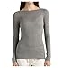 BIRIKKINA Maglia in Modal e Cashmere Manica Lunga - Scollo a Barca - Sottogiacca Donna (IT, Testo, L, Regular, Regular, Polvere)