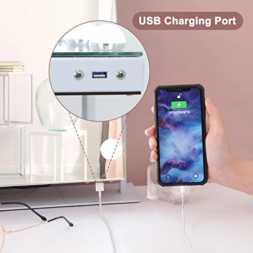 Misavanity Vanity Mirror With Lights And Bluetooth, 360 Degree Rotating Hollywood Lighted Makeup Mirror With 15 Dimmable Led Bulbs For Dressing Room And Bedroom (White) #TOP6